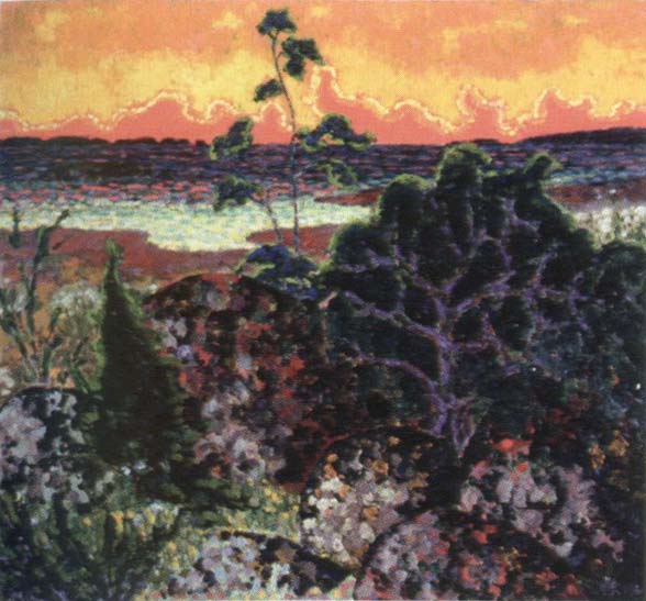 landscape with red cloud